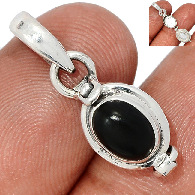 Poison - Black Onyx - Brazil 925 Sterling Silver Pendant Jewelry CP51838