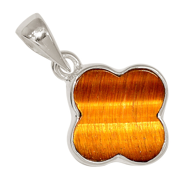 Natural Tiger Eye - South African 925 Sterling Silver Pendant Jewelry ALLP-25811