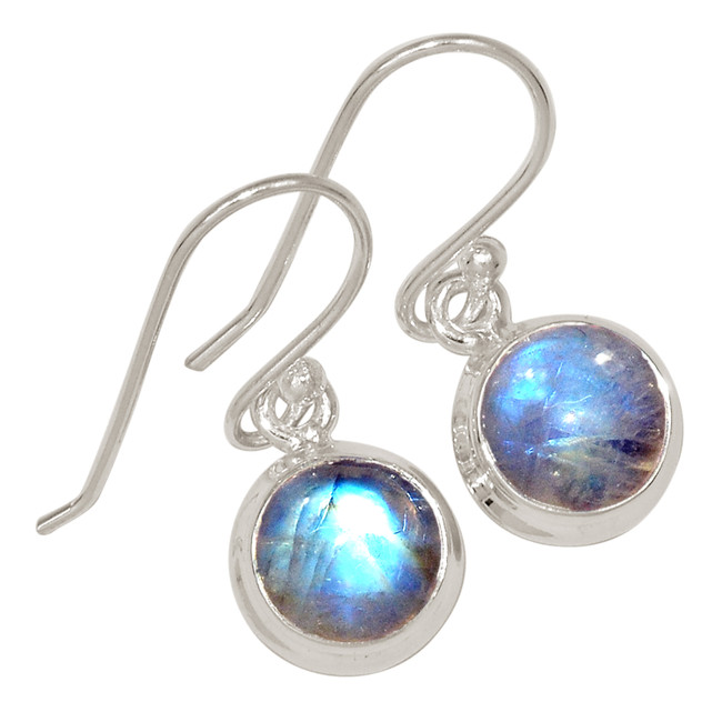 Natural Rainbow Moonstone - India 925 Silver Earrings Jewelry ALLE-16867