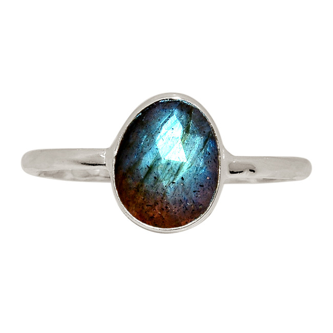 Natural Labradorite - Madagascar 925 Silver Ring Jewelry s.9.5 ALLR-27202