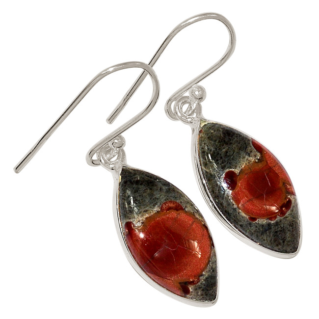 Natural Peanut Obsidian 925 Sterling Silver Earrings Jewelry ALLE-16593