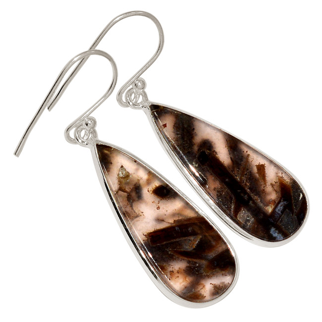 Natural Tube Agate - Turkish 925 Sterling Silver Earrings Jewelry ALLE-17029