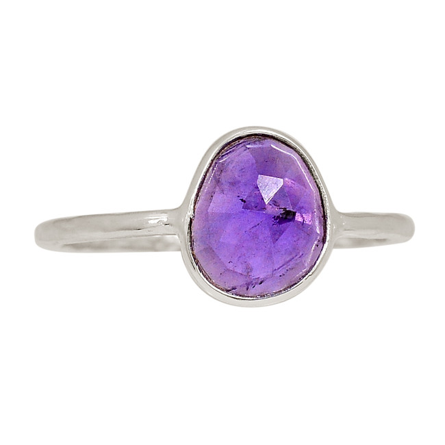 Natural Faceted Amethyst - African 925 Silver Ring Jewelry s.9 ALLR-27017