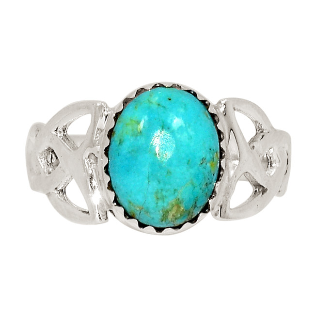 Composite Kingman Blue Mohave Turquoise 925 Silver Ring Jewelry s.6.5 ALLR-26856