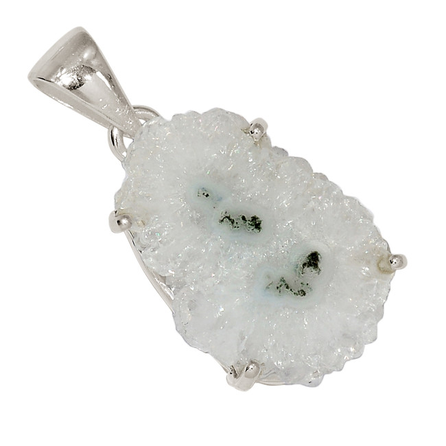 Natural Quartz Stalactite Slice 925 Sterling Silver Pendant Jewelry ALLP-26223