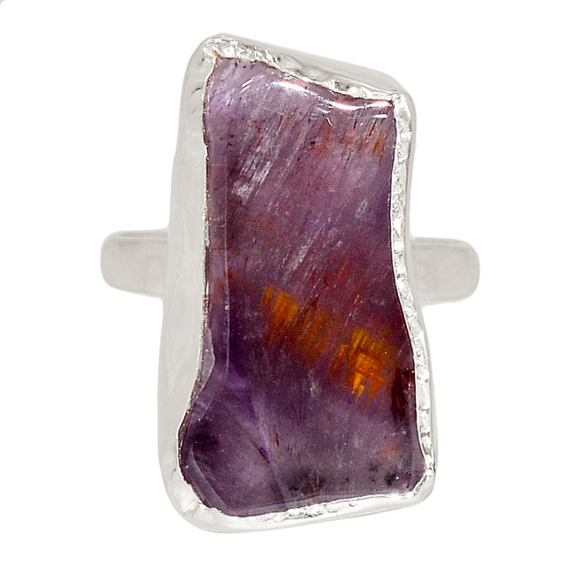 Natural Cacoxenite Super Seven 7 Mineral Melody 925 Silver Ring s.7 ALLR-27306