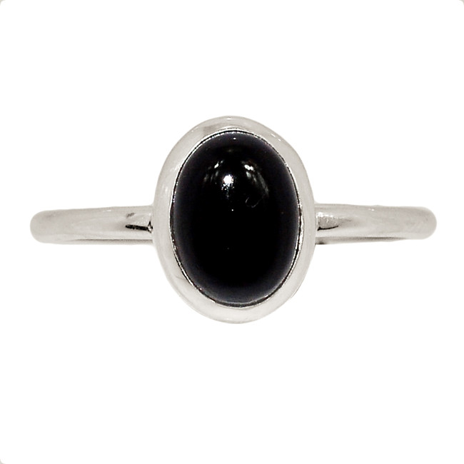 Black Onyx - Brazil 925 Sterling Silver Ring Jewelry s.6 ALLR-27271