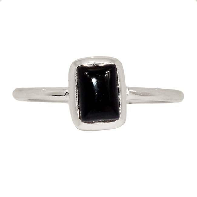 Black Onyx - Brazil 925 Sterling Silver Ring Jewelry s.8.5 ALLR-27272
