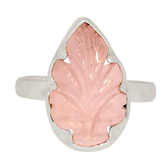 Natural Carving Rose Quartz - Madagascar 925 Silver Ring s.10.5 ALLR-27855