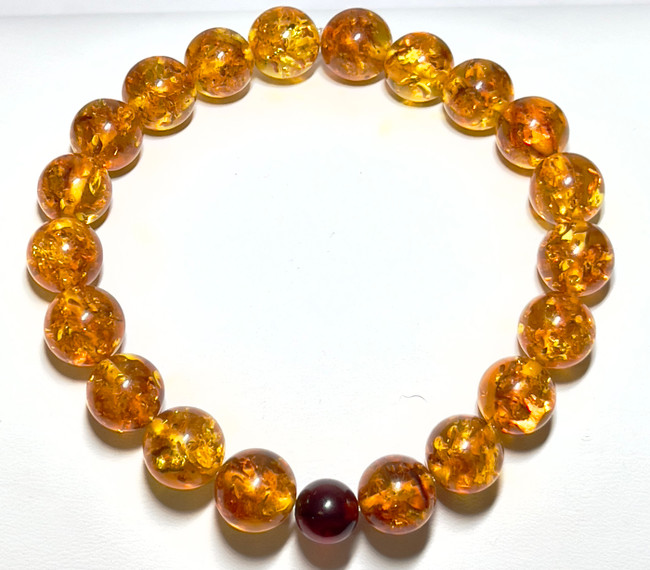10mm Authentic Baltic Amber Beads Bracelet JY3763
