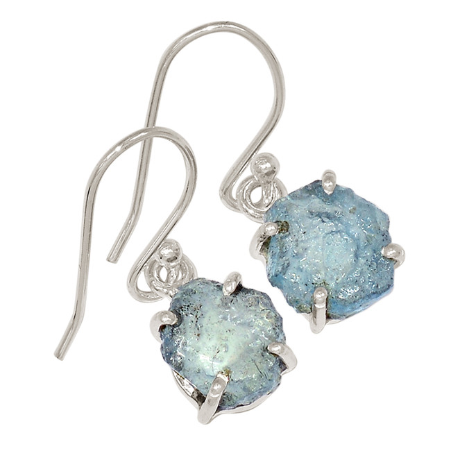 Natural Aquamarine Rough - Brazil 925 Silver Earrings Jewelry ALLE-17434