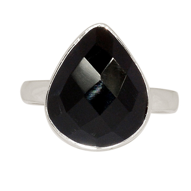 Black Onyx - Brazil 925 Sterling Silver Ring Jewelry s.10 ALLR-27877
