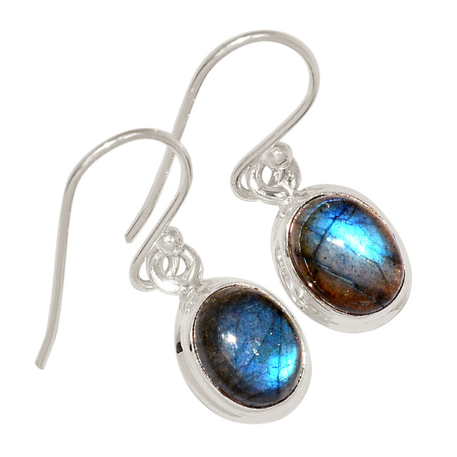 Natural Labradorite - Madagascar 925 Sterling Silver Earrings Jewelry ALLE-17359