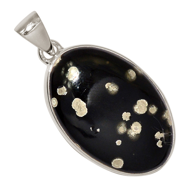 Natural Galaxy Obsidian 925 Sterling Silver Pendant Jewelry ALLP-26978