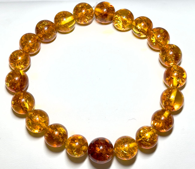 10mm Authentic Baltic Amber Beads Bracelet JY3768