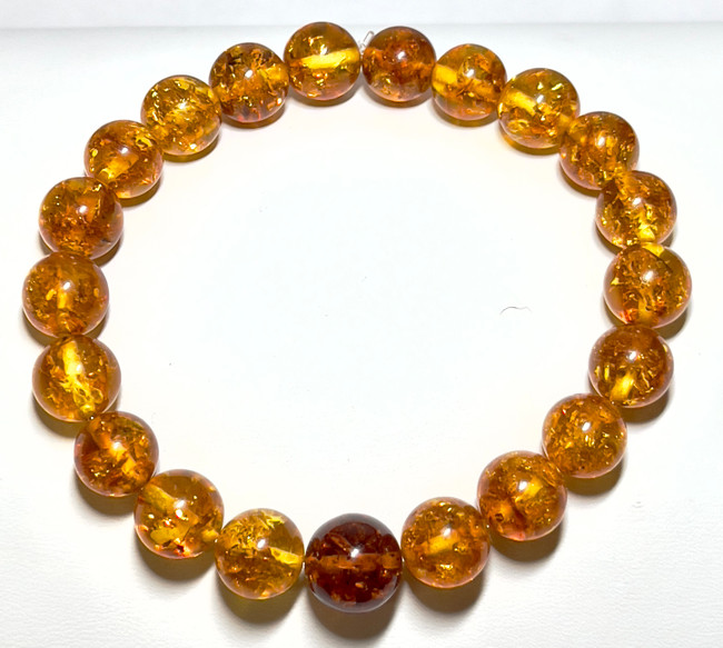 10mm Authentic Baltic Amber Beads Bracelet JY3757