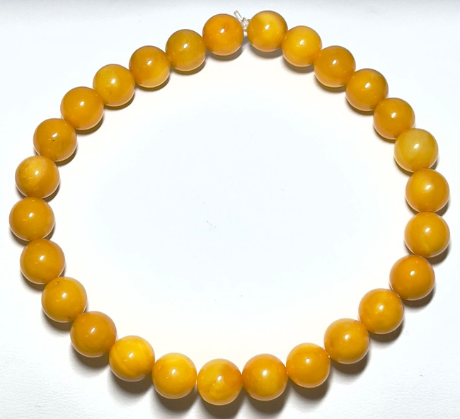 8mm Authentic Baltic Egg Yolk Amber Beads Bracelet JY3816