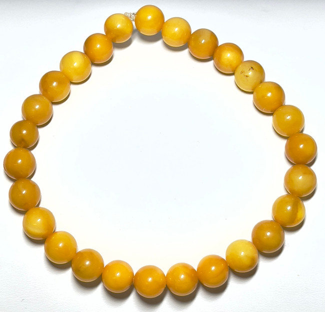 8mm Authentic Baltic Egg Yolk Amber Beads Bracelet JY3829