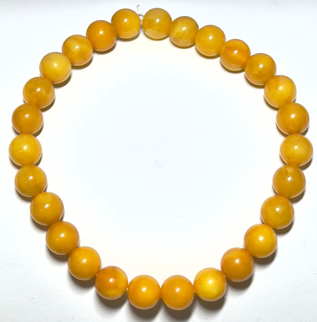 8mm Authentic Baltic Egg Yolk Amber Beads Bracelet JY3814