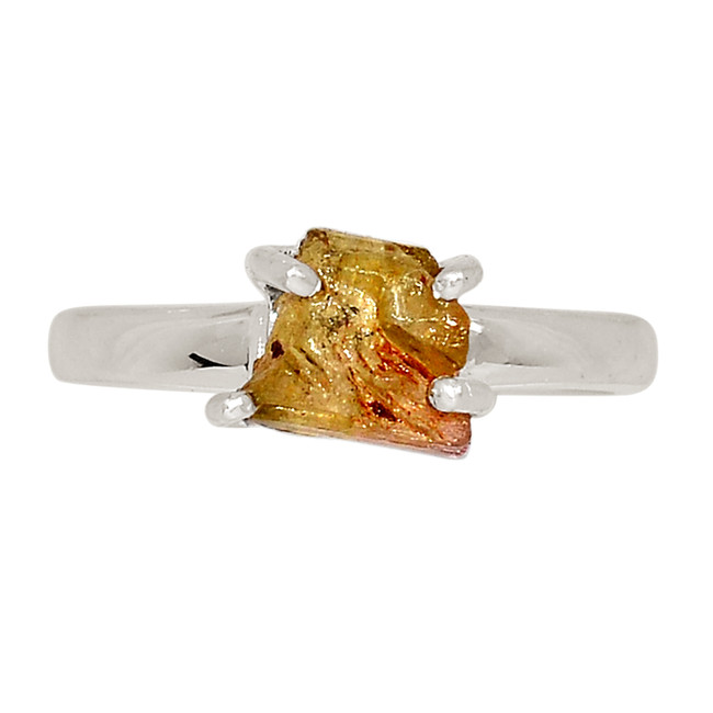 Natural Yellow Tourmaline 925 Sterling Silver Ring Jewelry s.7 ALLR-28222