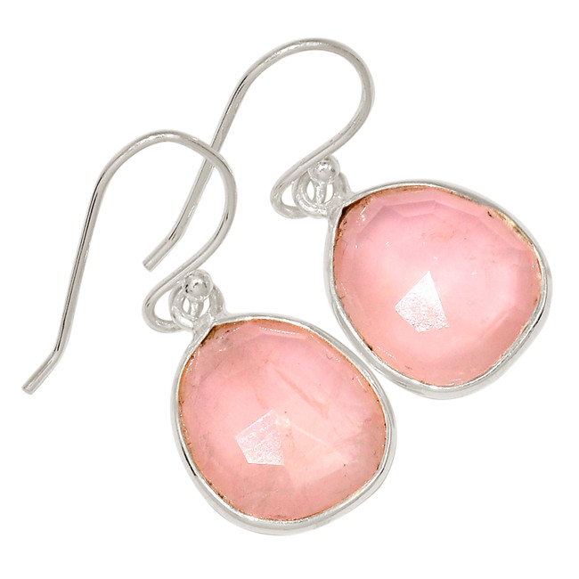Natural Rose Quartz - Madagascar 925 Sterling Silver Earrings Jewelry ALLE-17230