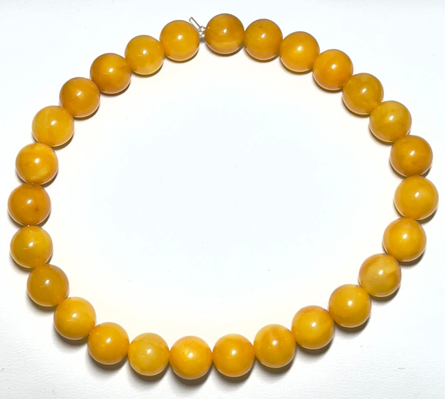8mm Authentic Baltic Egg Yolk Amber Beads Bracelet JY3831