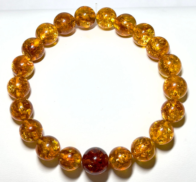 10mm Authentic Baltic Amber Beads Bracelet JY3750