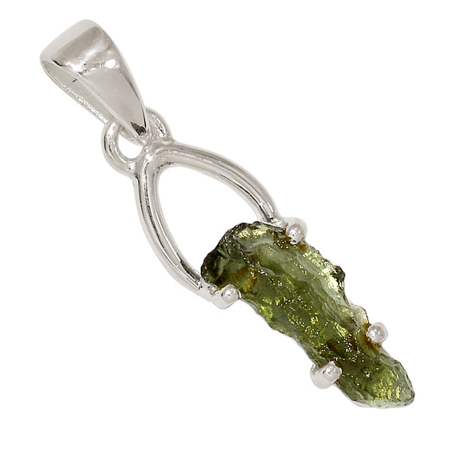 Natural Genuine Czech Moldavite 925 Sterling Silver Pendant Jewelry ALLP-26568