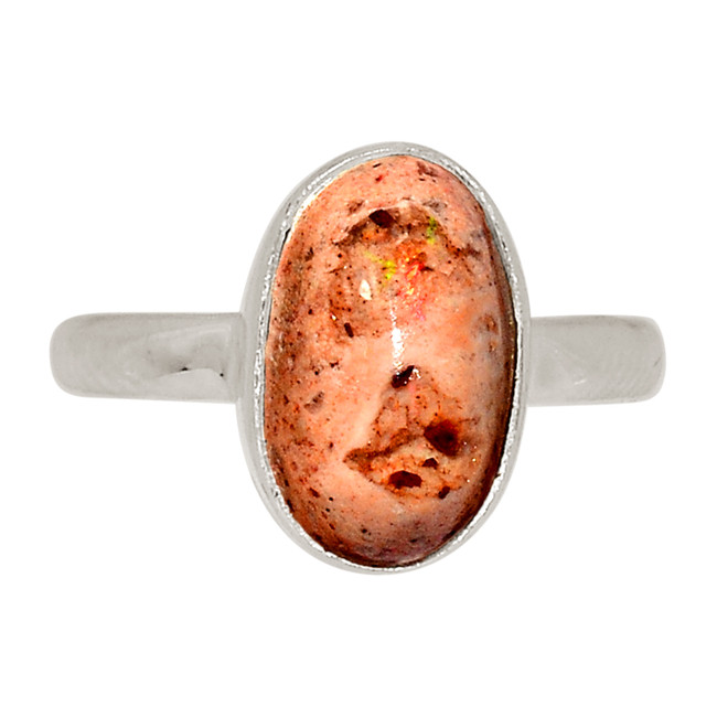 Natural Mexican Opal 925 Sterling Silver Ring Jewelry s.7 ALLR-27803