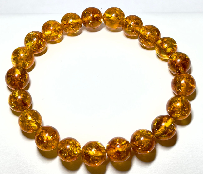 10mm Authentic Baltic Amber Beads Bracelet JY3753