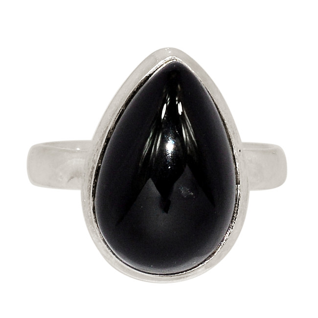 Black Onyx - Brazil 925 Sterling Silver Ring Jewelry s.8 ALLR-28019