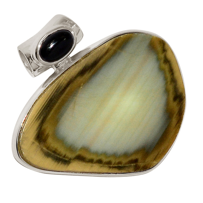 Natural Royal Imperial Jasper & Black Onyx 925 Silver Pendant Jewelry ALLP-26974