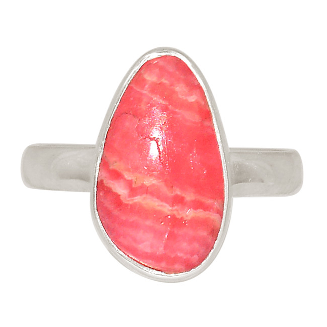 Natural Rhodochrosite - Argentina 925 Silver Ring Jewelry s.9 ALLR-28090
