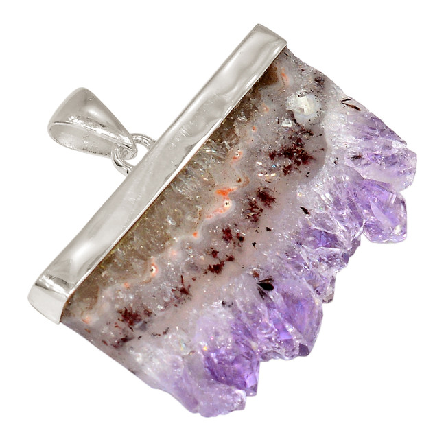 13g Natural Amethyst Stalactites 925 Sterling Silver Pendant Jewelry ALLP-26855