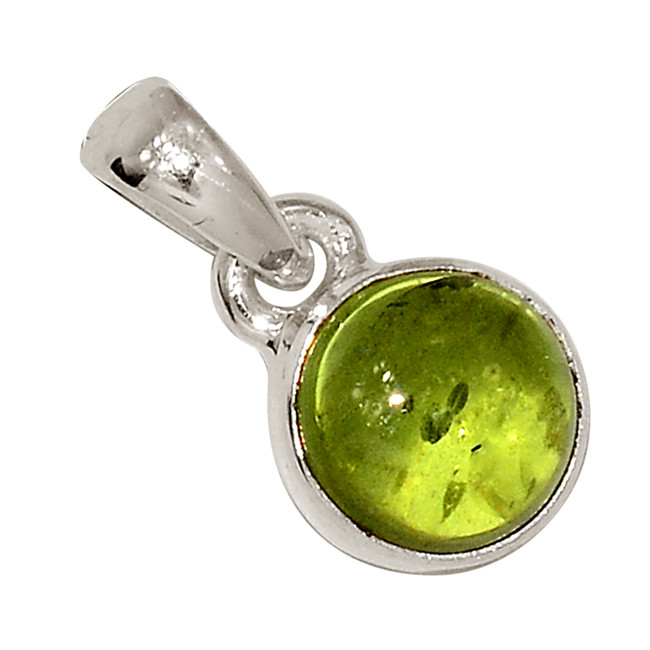 Natural Peridot Cabochon 925 Sterling Silver Pendant Jewelry ALLP-26633