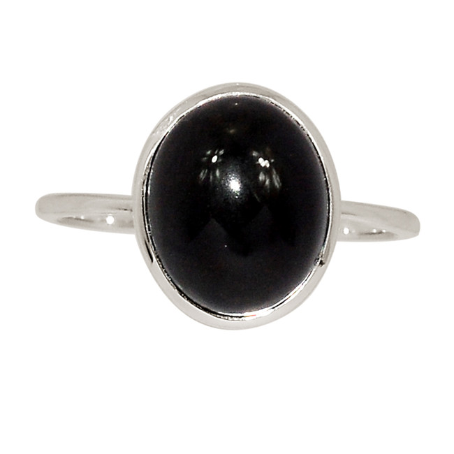 Black Onyx - Brazil 925 Sterling Silver Ring Jewelry s.7 ALLR-28349