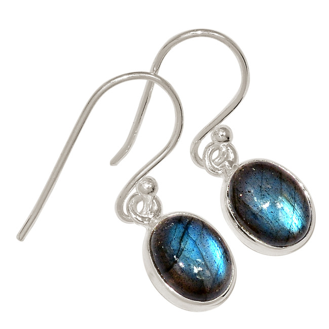 Natural Labradorite - Madagascar 925 Sterling Silver Earrings Jewelry ALLE-18137