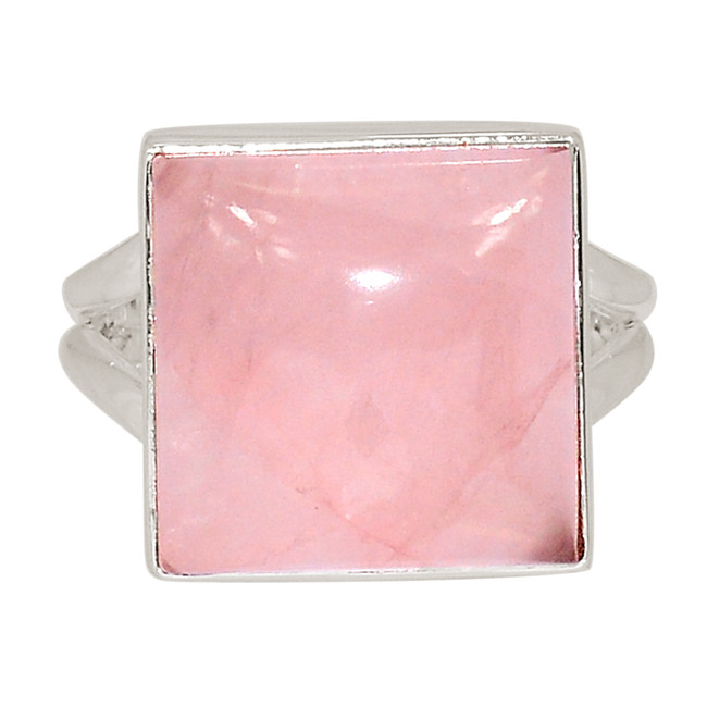 Natural Rose Quartz - Madagascar 925 Sterling Silver Ring Jewelry s.8 ALLR-28564