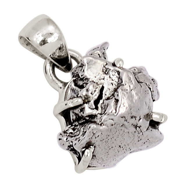 Natural Meteorite Campo Del Cielo - Argentina 925 Silver Pendant ALLP-27511