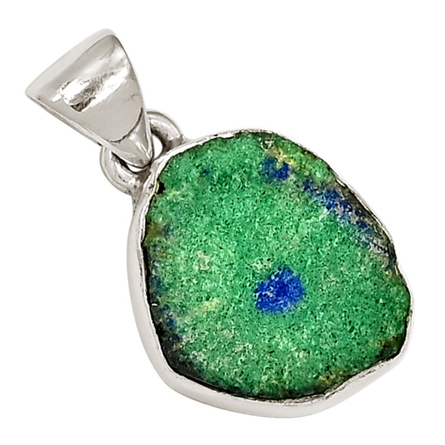 Natural Utah Azurite & Malachite Stalactite 925 Silver Pendant ALLP-27532