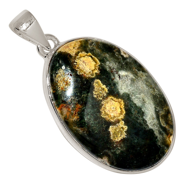 Natural Ocean Jasper - Madagascar 925 Sterling Silver Pendant Jewelry ALLP-27756