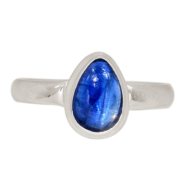 Natural Cabochon Kyanite - Brazil 925 Silver Ring Jewelry s.7 ALLR-28752