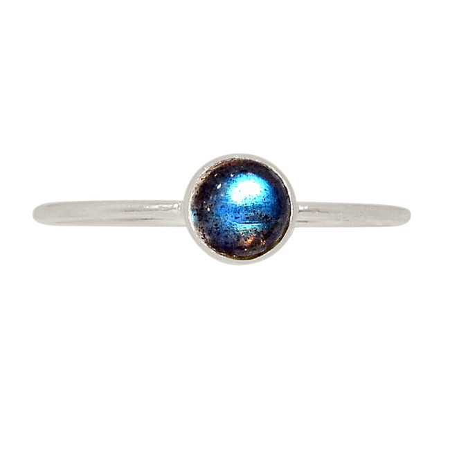 Natural Labradorite - Madagascar 925 Sterling Silver Ring XQ14 s.8 ALLR-28581