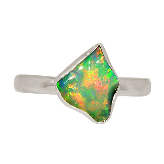 Natural Ethiopian Polish Rough 925 Sterling Silver Ring Jewelry s.9 ALLR-29649