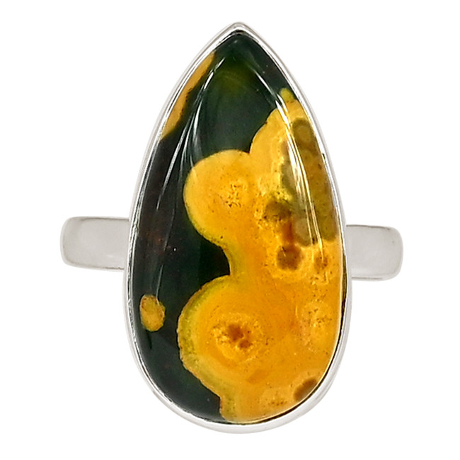 Natural Ocean Jasper - Madagascar 925 Silver Ring Jewelry s.10 ALLR-28938