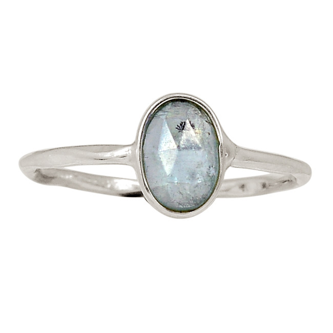Natural Faceted Aquamarine 925 Sterling Silver Ring Jewelry s.8 ALLR-28888
