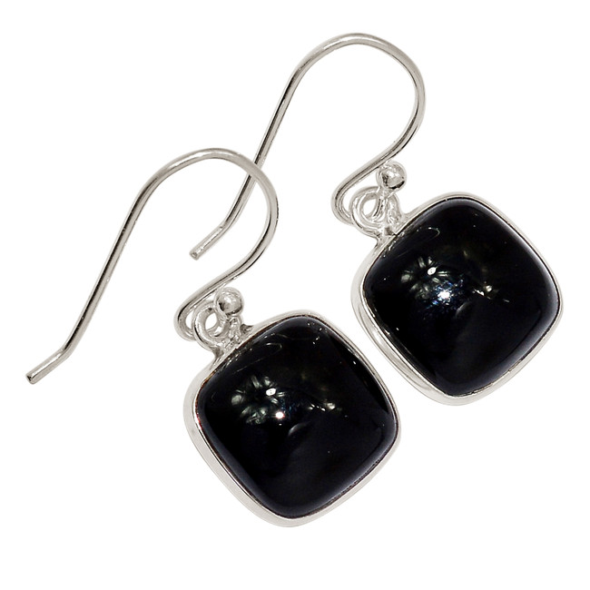 Black Onyx - Brazil 925 Sterling Silver Earrings Jewelry ALLE-17571