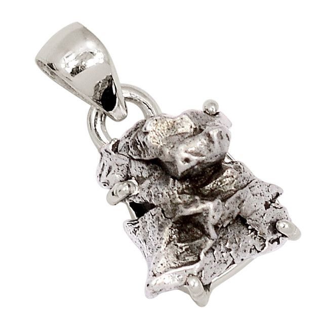 Natural Meteorite Campo Del Cielo - Argentina 925 Silver Pendant ALLP-27510
