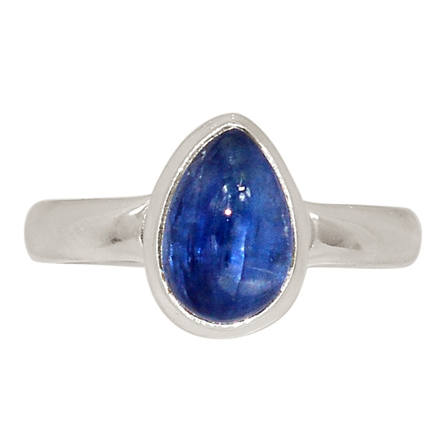 Natural Cabochon Kyanite - Brazil 925 Silver Ring Jewelry s.6 ALLR-28751