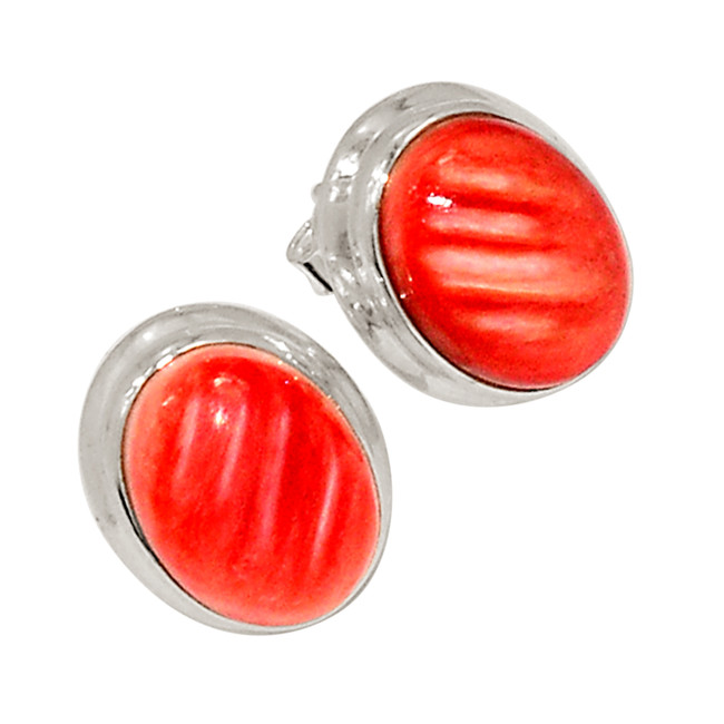Natural Oyster 925 Sterling Silver Earrings Stud Jewelry ALLE-18081